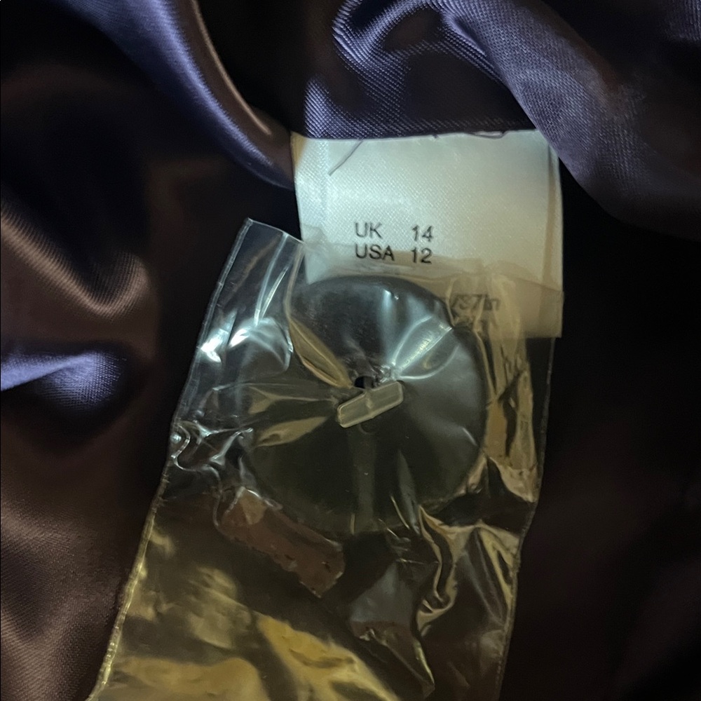 New! Vintage 1997 Jaeger Women's Deep Purple Velvet Cape Swing Coat Sz 12 - Picture 4 of 5